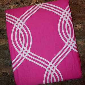 Pottery Barn Dorm Full/Queen Infinity Stripe Pink Reversible Duvet Cover 88x88"